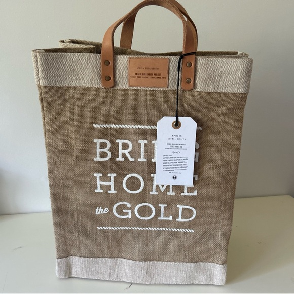 NEW Apolis Bring Home The Gold Farmers Market Bag - Picture 2 of 14